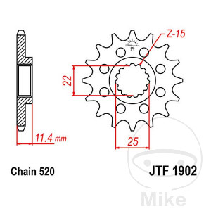 Racing-Ritzel 15Z Teilung 520 Alternative: 7260587