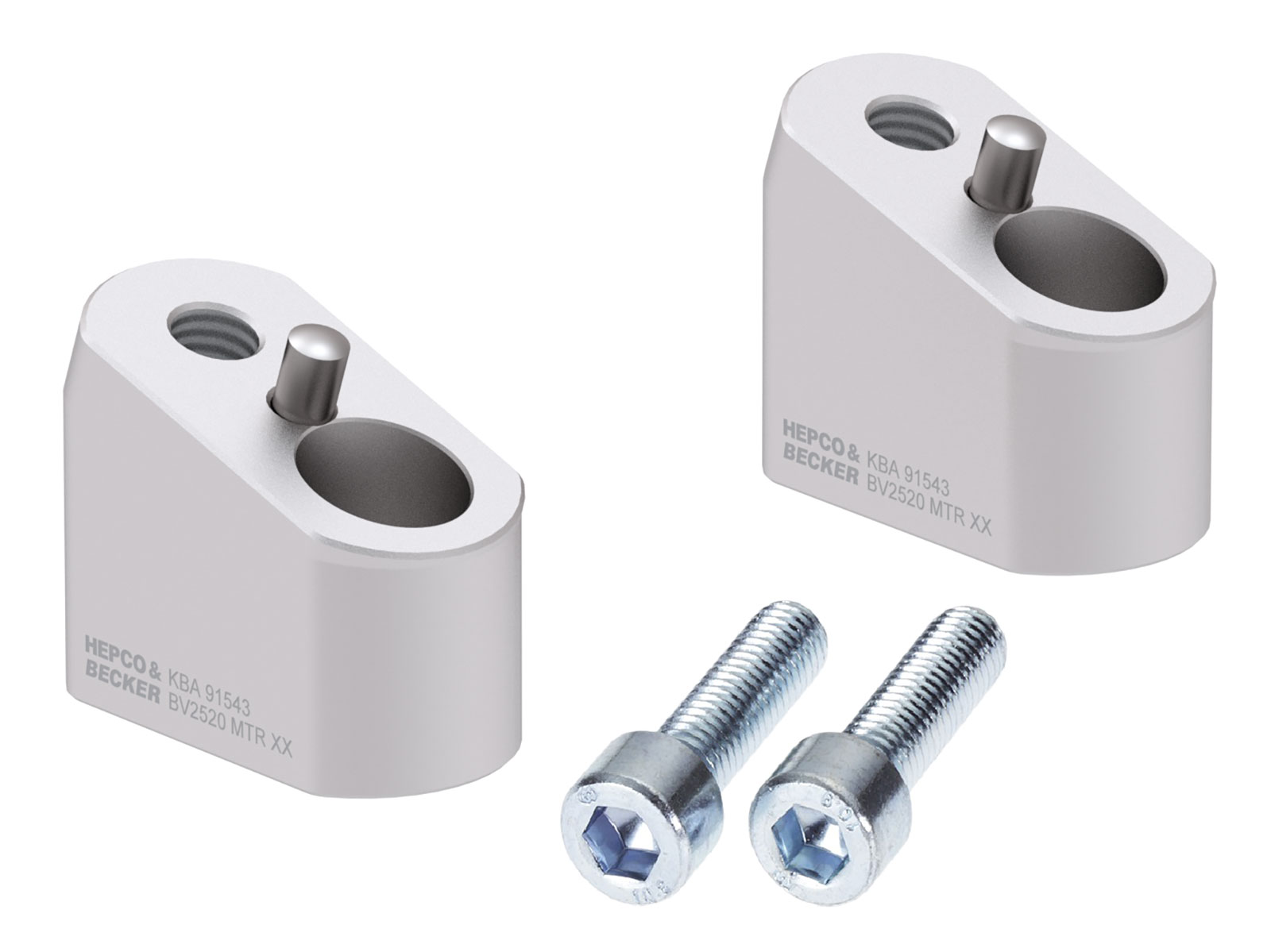 Lenkererhöhung mit Versatz 30 mm hoch, 20 mm zurück, silber für Triumph Tiger 800 (2010-2020)