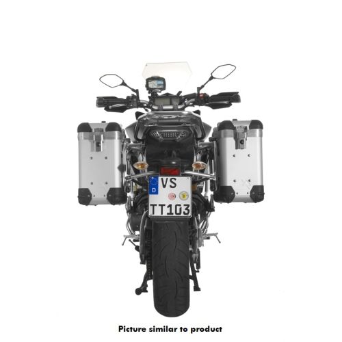 Motorrad Alukoffer System ZEGA Pro And-S 31/31 Liter mit Edelstahlträger schwarz für Yamaha MT-09 Tracer (2015-2017)