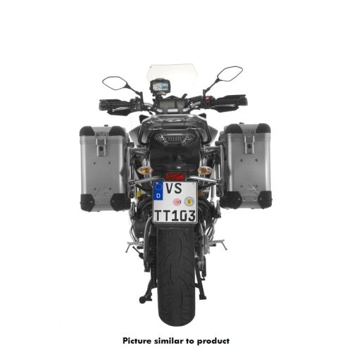 Motorrad Alukoffer System ZEGA Pro 31/31 Liter mit Edelstahlträger schwarz für Yamaha MT-09 Tracer (2015-2017)