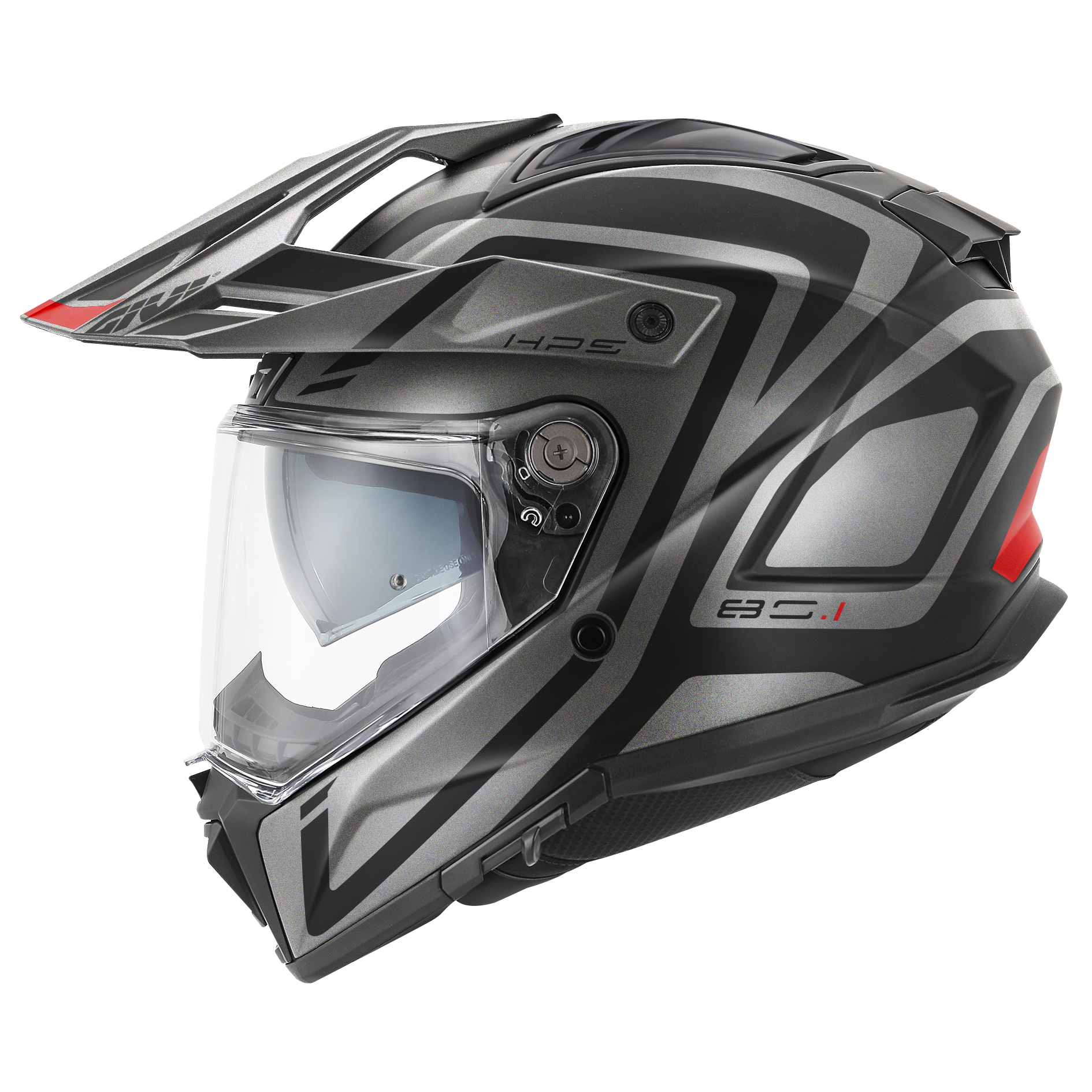 HPS 80.1 Enduro Fiber GRAFIC APEX matt schwarz titanium rot - Gr. 54/XS