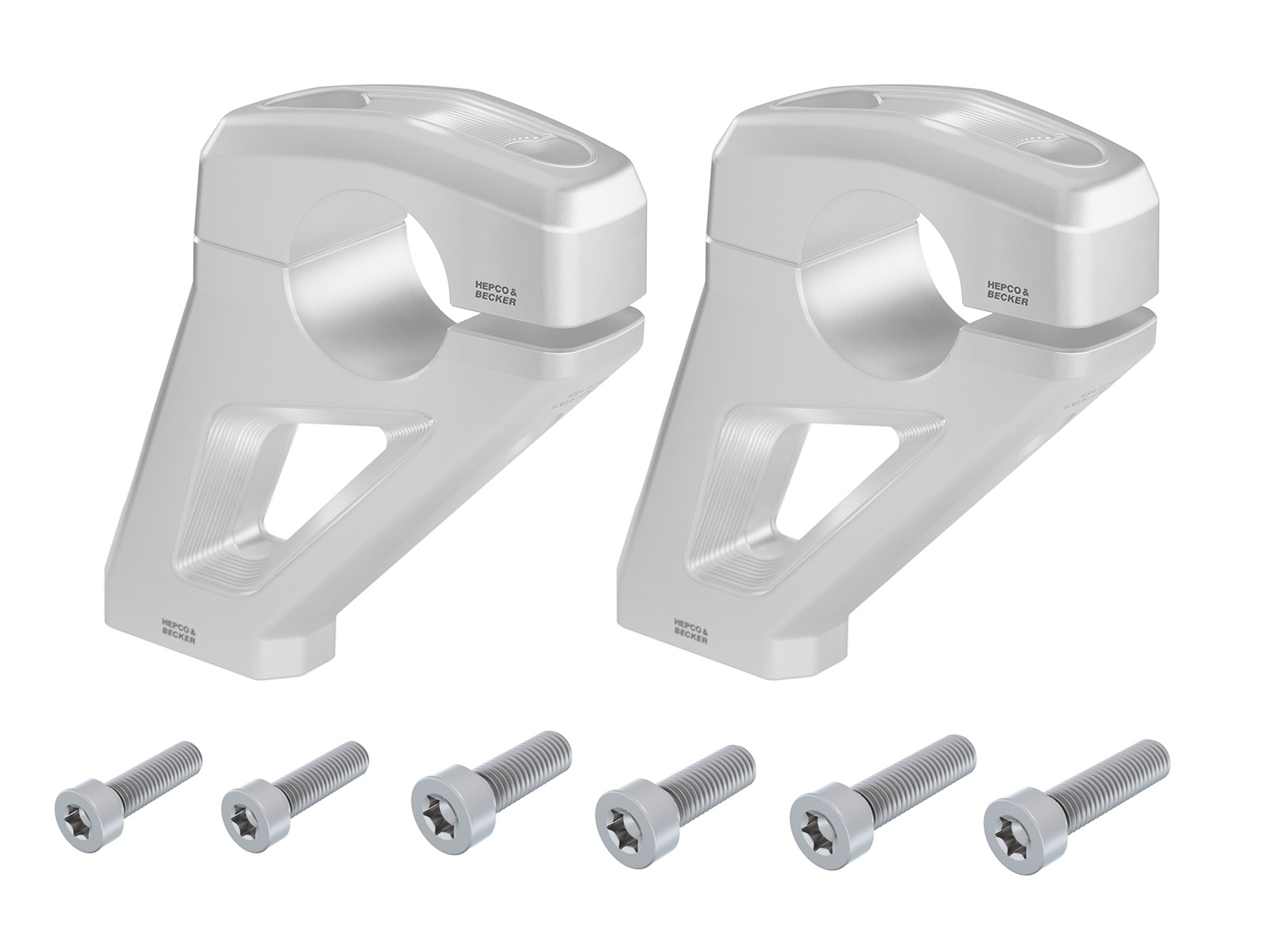 Lenkererhöhung mit Versatz für BMW R 12 G/S (2025-) 30mm hoch, 26mm zurück - Silber