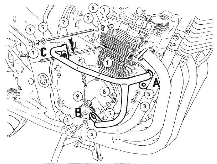 Motorschutzbügel schwarz für Suzuki GSF 650/S Bandit (2005-2006)