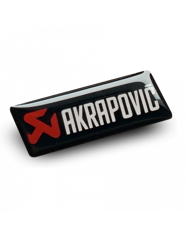 Akrapovic Aufkleber 30 mm Gummi-Aufkleber schwarzer Hintergrund für Hitzeschild