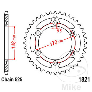 Kettenrad 47Z Teilung 525 Innendurchmesser 148 Lochkreis 170