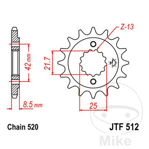 Ritzel 17Z Teilung 520 Alternative: 7260386