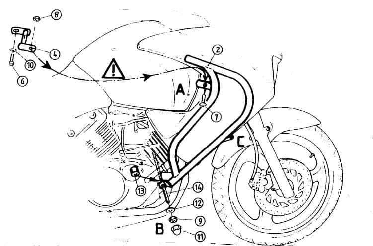 Motorschutzbügel schwarz für Honda Varadero 125 (2001-2006)