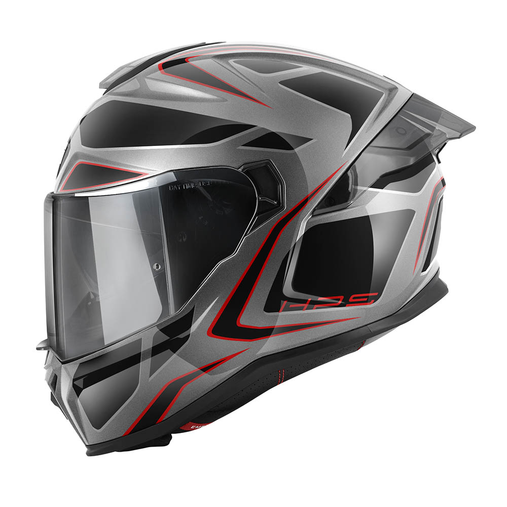 HPS 55.1 ZEPHIR, Gr. 56/S Titan glänzend / Schwarz / Silber / Rot