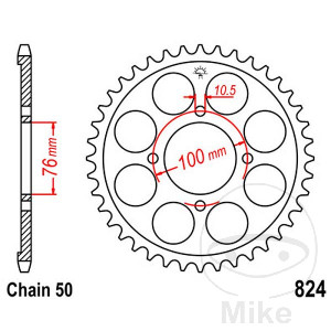 Kettenrad 40 Zähne Teilung 530 Innendurchmesser 076 Lochkreis 100