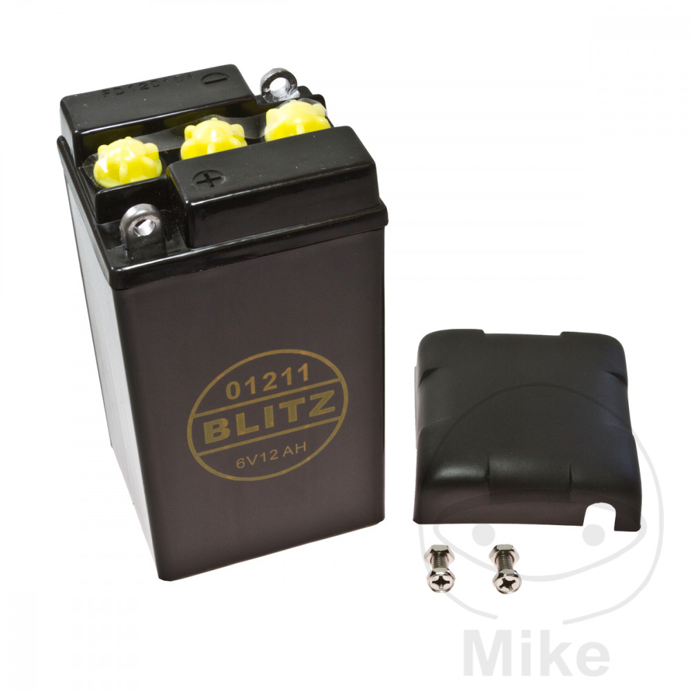 Batterie Motorrad 01211 schwarz 6V Blitz mit Deckel