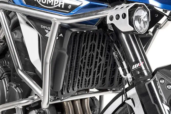 Kühlerschutz, schwarz eloxiert für Triumph Tiger Explorer ab 2016 Kühlerschutz, schwarz eloxiert für Triumph Tiger Explorer ab 2016