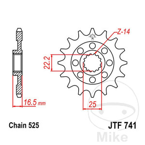 Racing-Ritzel 15Z Teilung 525 Alternative: 7260408