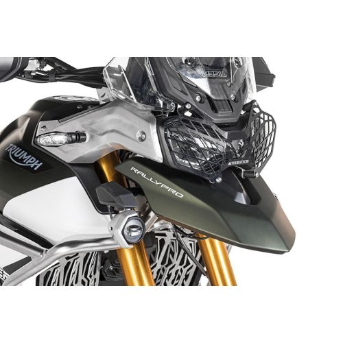 Scheinwerferschutz schwarz mit Schnellverschluss für Triumph Tiger 900 *OFFROAD USE ONLY*