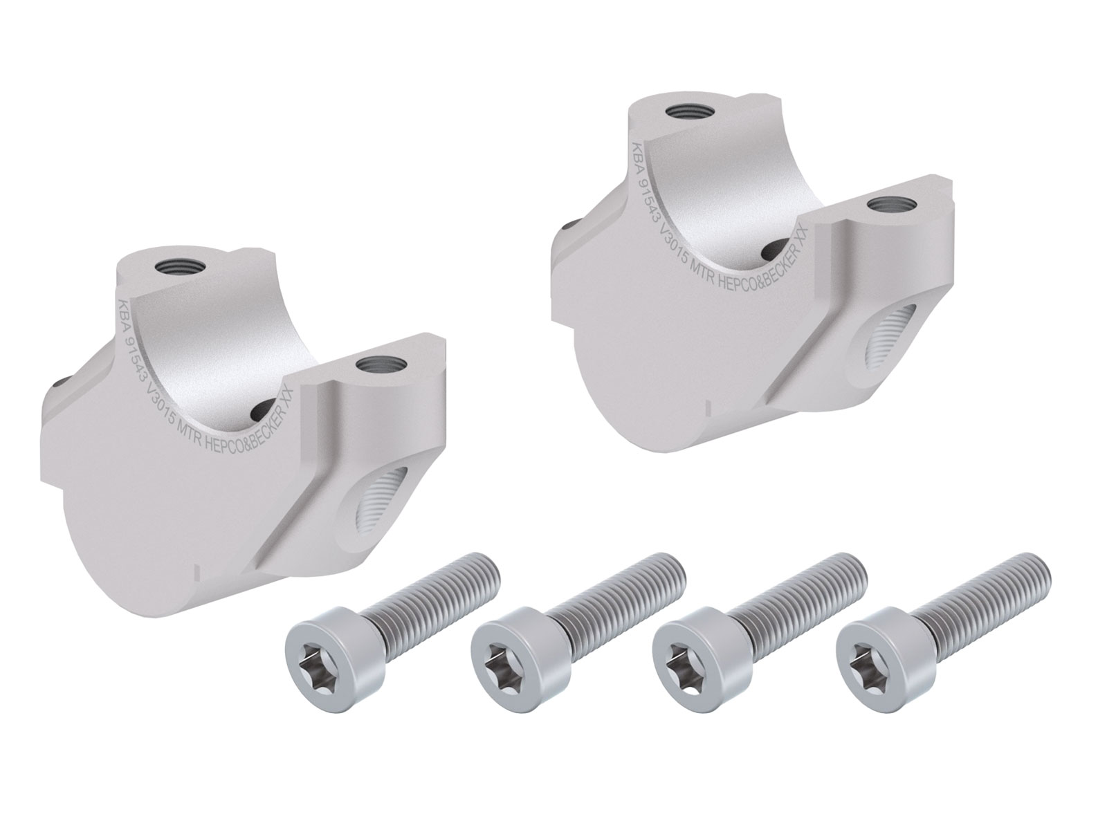 Lenkererhöhung mit Versatz 30 mm hoch, 15 mm zurück, silber für BMW R 1200 GS Adventure (2006-2008)