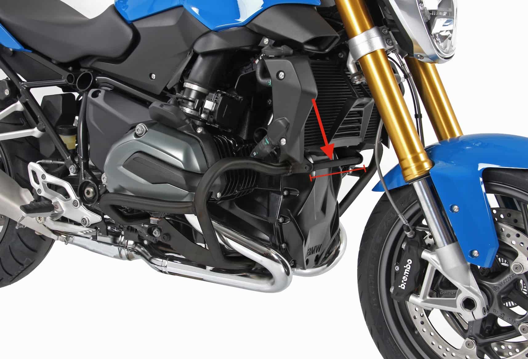 Versteifungsstrebe silber für Hepco&Becker Motorschutzbügel 501668 für BMW R 1200 GS LC (2013-2018)