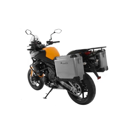 Motorrad Alukoffer System ZEGA Pro 31/31 Liter mit Stahlträger schwarz für Kawasaki Versys 650 (2010-2014)