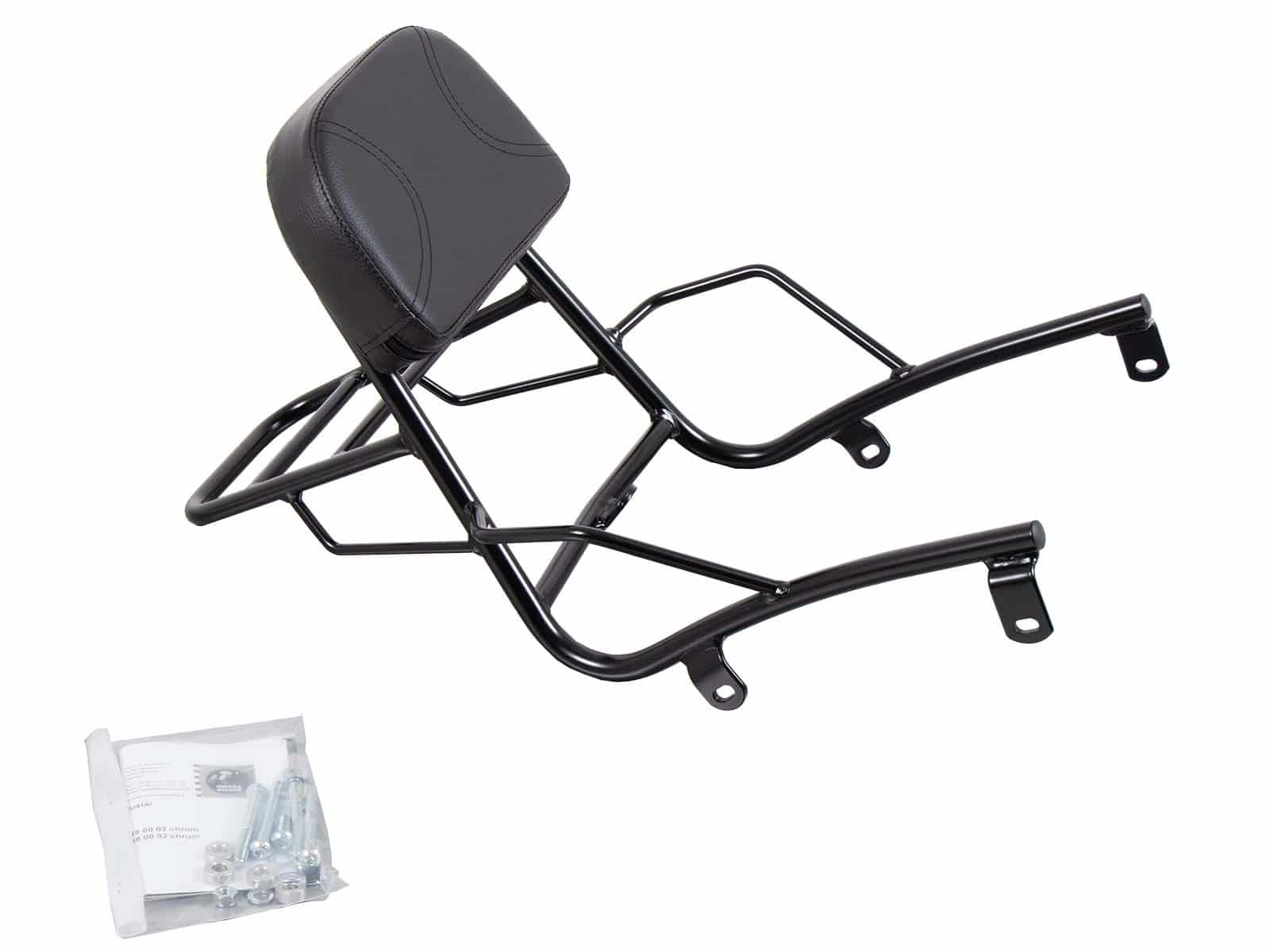 Sissybar mit Gepäckträger schwarz für Suzuki VL 800 Intruder LC Volusia (2001-2016) / C 800 Intruder / Black Edition (2005-2016)