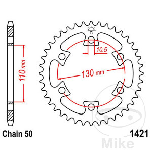 Kettenrad 40 Zähne Teilung 530 Innendurchmesser 110 Lochkreis 130