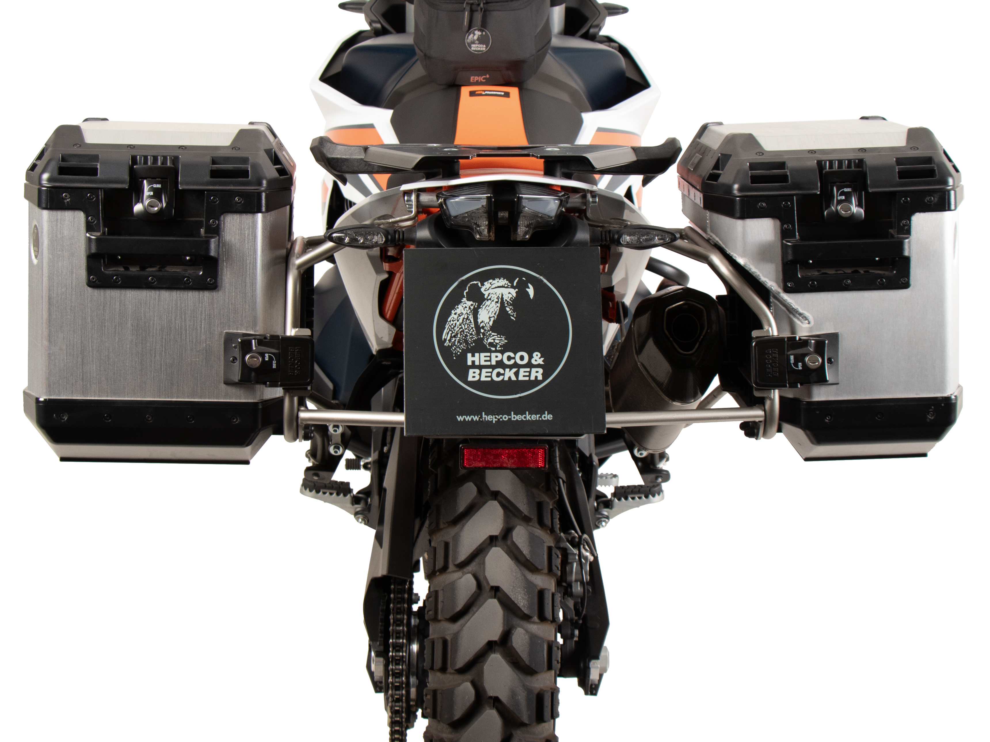 Kofferträgerset Cutout Edelstahl inkl. Xplorer Cutout silber Kofferset 40/37 für KTM 790 Adventure (2024-)