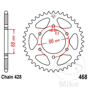 Kettenrad 36Z Teilung 428 Innendurchmesser 068 Lochkreis 086