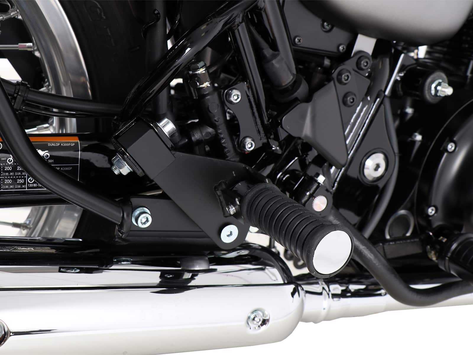 Soziusfußrasten Verlegung schwarz für Kawasaki W 800 Street/cafe (2019-2025)