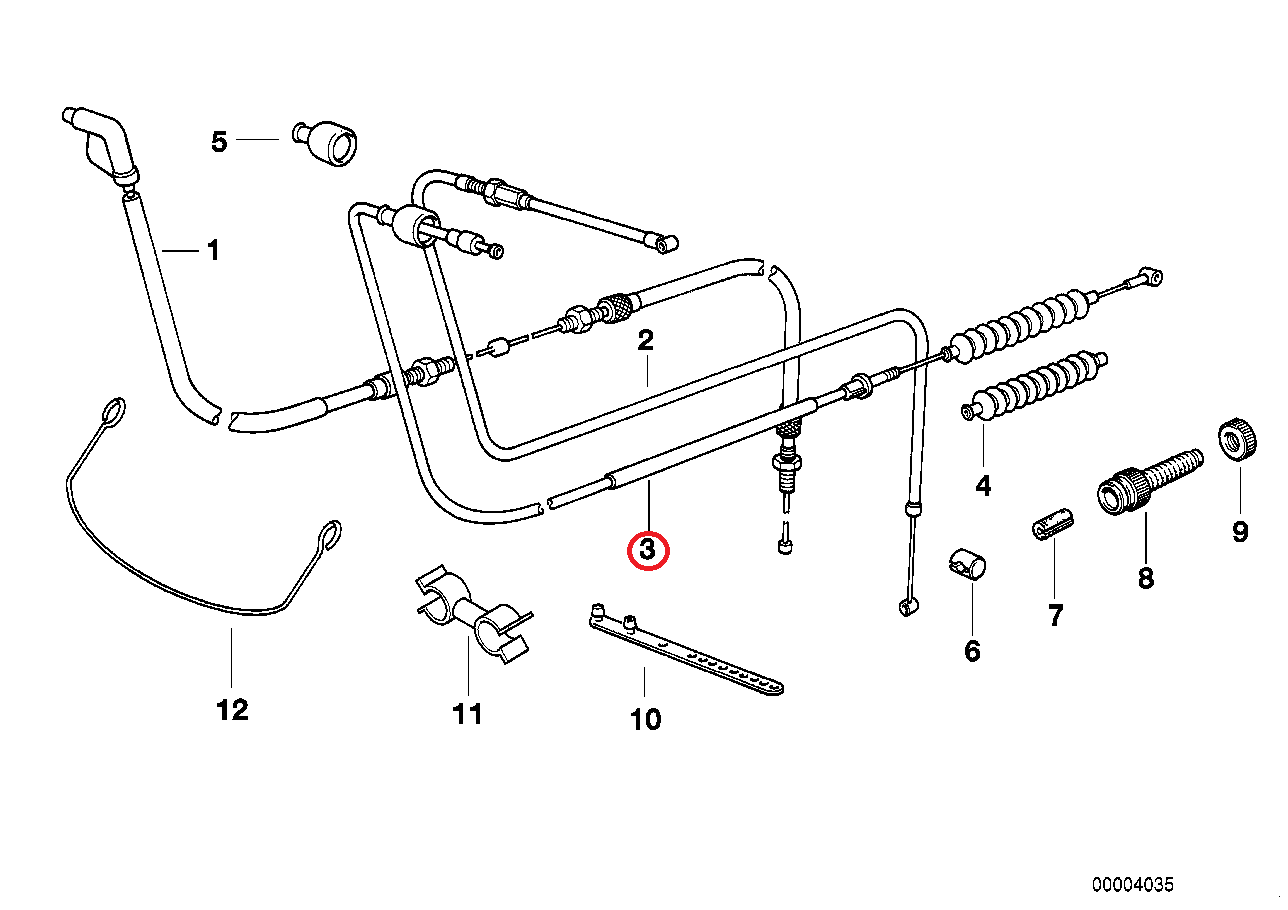 diag_343 BMW R 1100 850 R GS RT Kupplungszug Kupplungsseilzug 32732324961