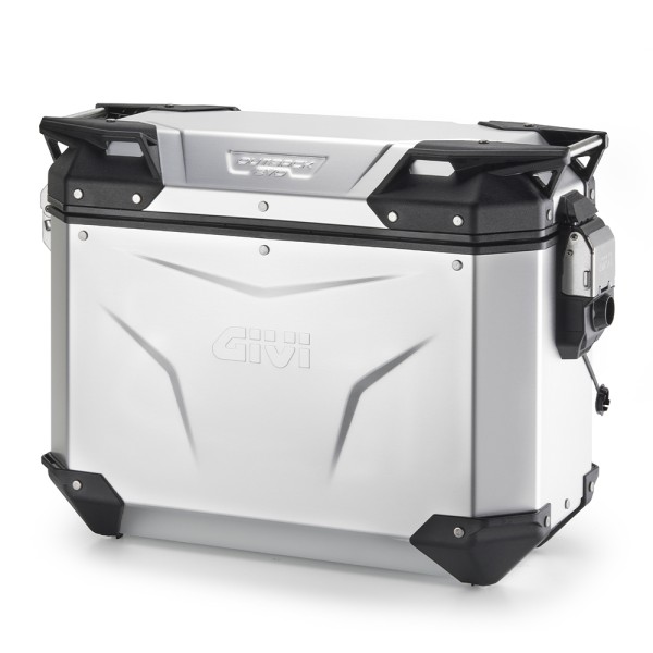 Seitenkoffer Trekker Outback EVO Monokey 37 Liter Links, aus eloxiertem Aluminium, SMART SEC. LOCK