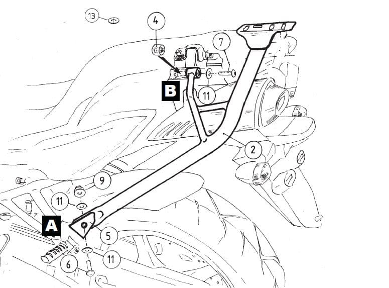 Alurack Topcaseträger schwarz für Yamaha FZ6/Fazer (2004-2006)