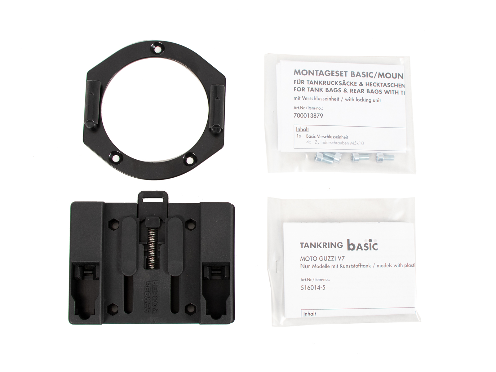 Tankring BASIC inkl. Tankrucksackverschlusseinheit für Moto Guzzi V 7 Cafe classic/Classic/Special (2008-2014)(Kunststofftank)