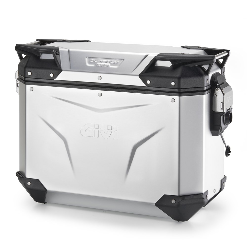 Seitenkoffer Trekker Outback EVO Monokey 37 Liter Links, aus eloxiertem Aluminium, SMART SEC. LOCK