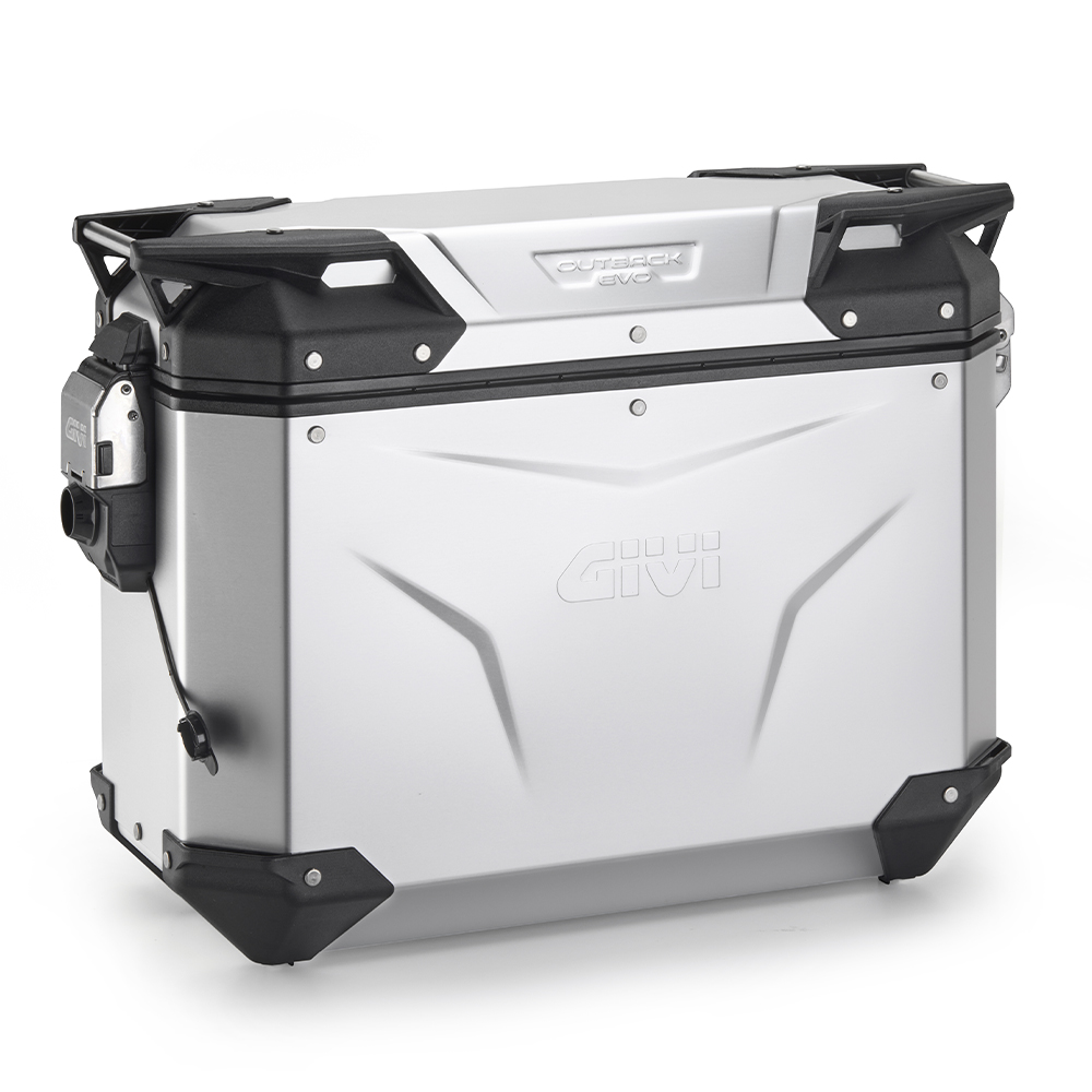 Seitenkoffer Trekker Outback EVO Monokey 37 Liter Rechts, aus eloxiertem Aluminium, SMART SEC. LOCK