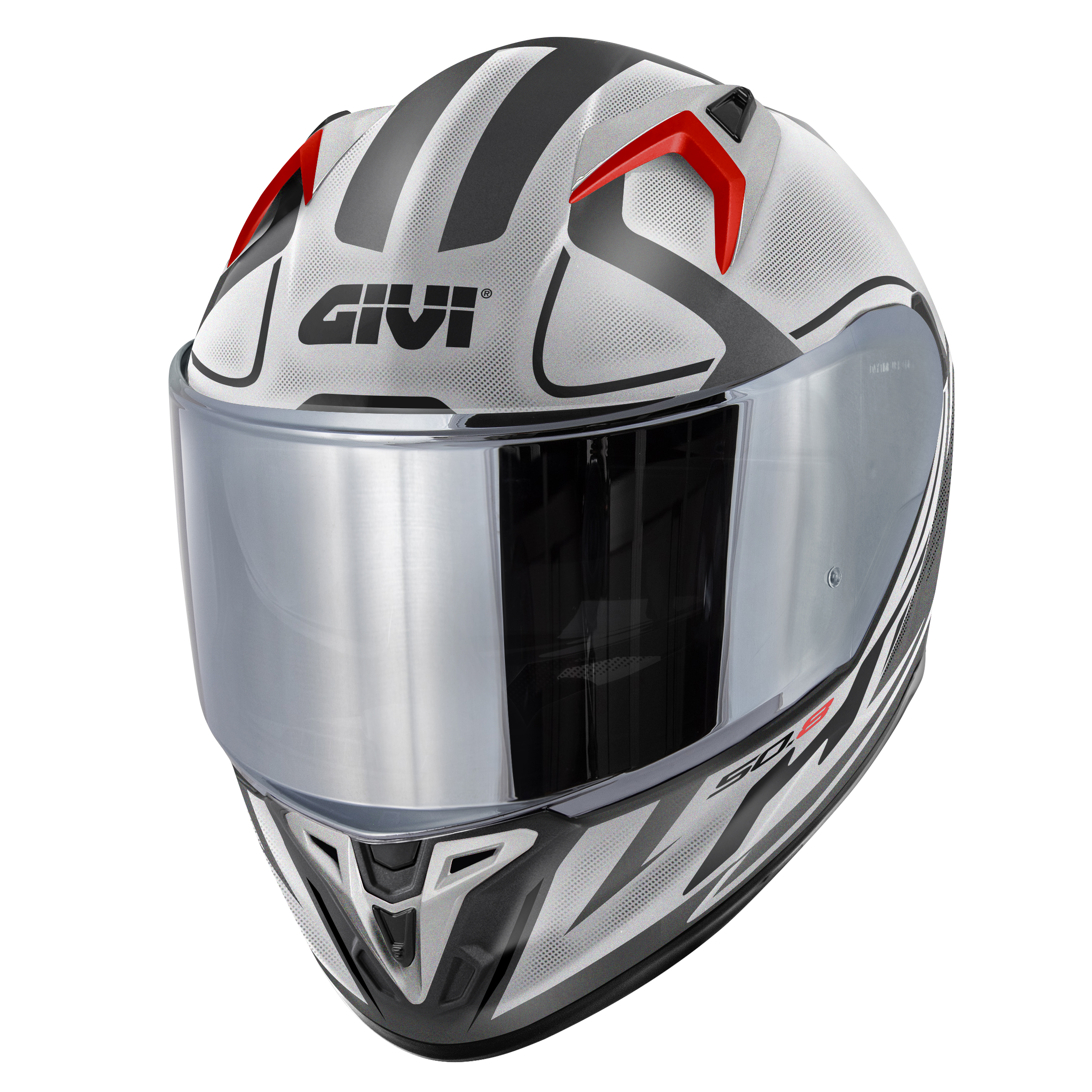 HPS 50.8 RACER Integral-Helm Graphic RACER matt - schwarz/titanium/silber - Gr. 54/XS