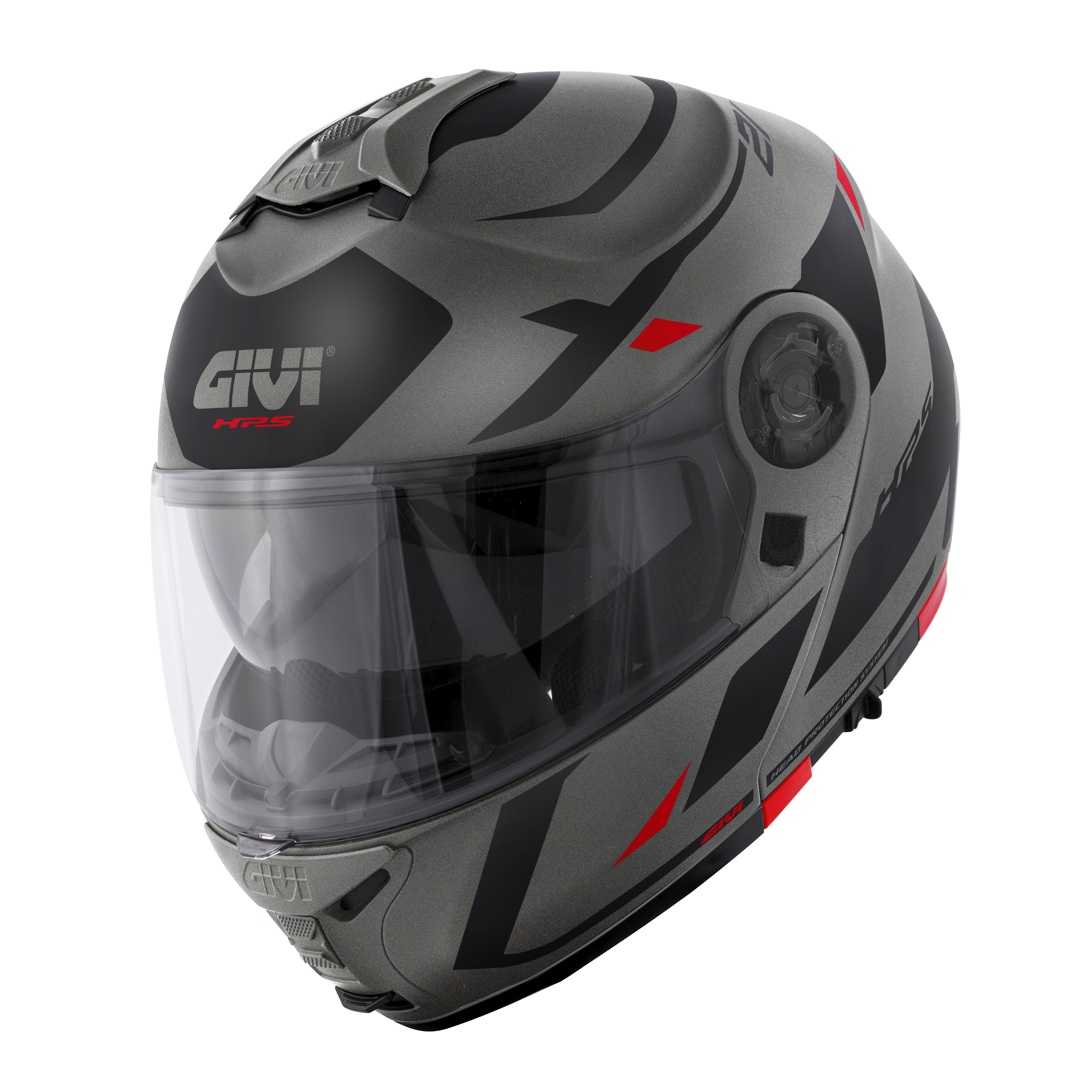 HPS X.21 EVO GRAPHIC - Gr. 61/XL – matt-titanium / schwarz / rot