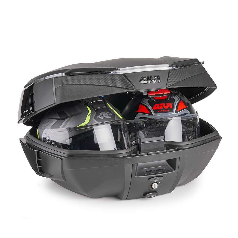 V49 AIR Monokey Topcase mit Wingflow System, schwarz, mit getöntem Reflektor, 49 Liter