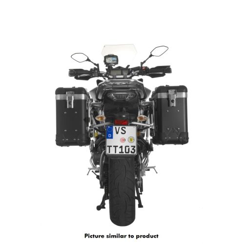 Motorrad Alukoffer System ZEGA Pro And-Black 31/31 Liter mit Edelstahlträger schwarz für Yamaha MT-09 Tracer (2015-2017)