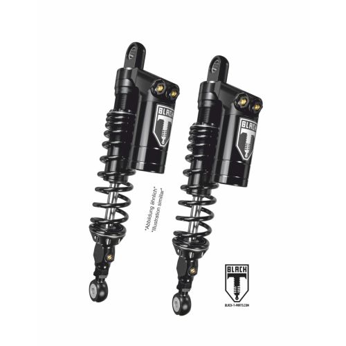 BLACK-T Stereo Federbein Set Stage3 mit Reservoir für Harley Davidson FLH / FLTR Road Glide / Road King / Street Glide 2015-2020 (Länge 12 Zoll)