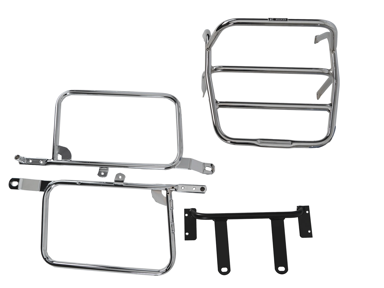 Komplettträgerset (Seitenkofferträger und Rohrgepäckbrücke Topcaseträger) chrom für Kawasaki Z 400 J (1980-1982)/Z 500/550 A/B (1979-1984)