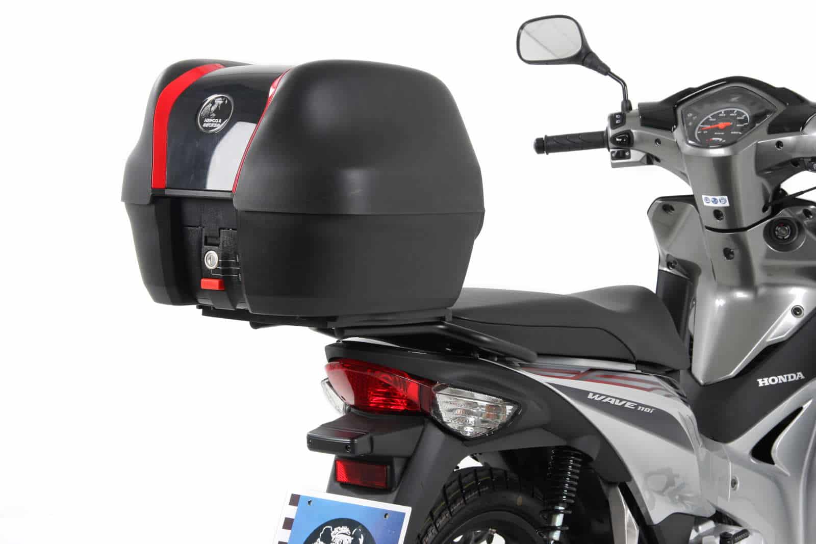 Journey Topcase 30 schwarz inkl. modellspezifischem, schwarzem Träger im Komplettset für Honda Wave 110 i