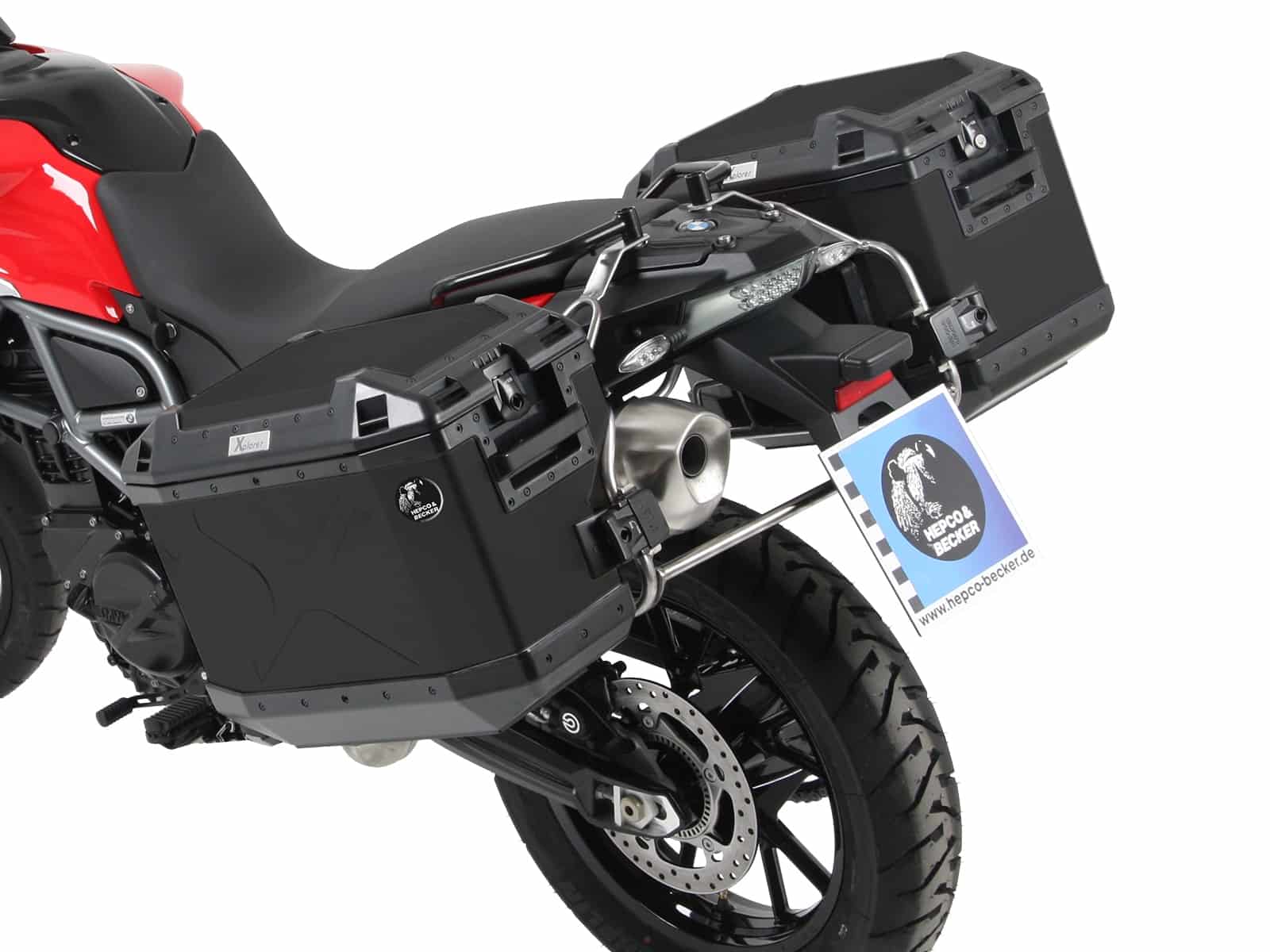 Kofferträgerset Cutout Edelstahlträger inkl. Xplorer Cutout schwarz Kofferset für BMW F 800 GS (2008-2018)