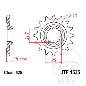 Ritzel 15Z Teilung 525 Alternative: 7260356