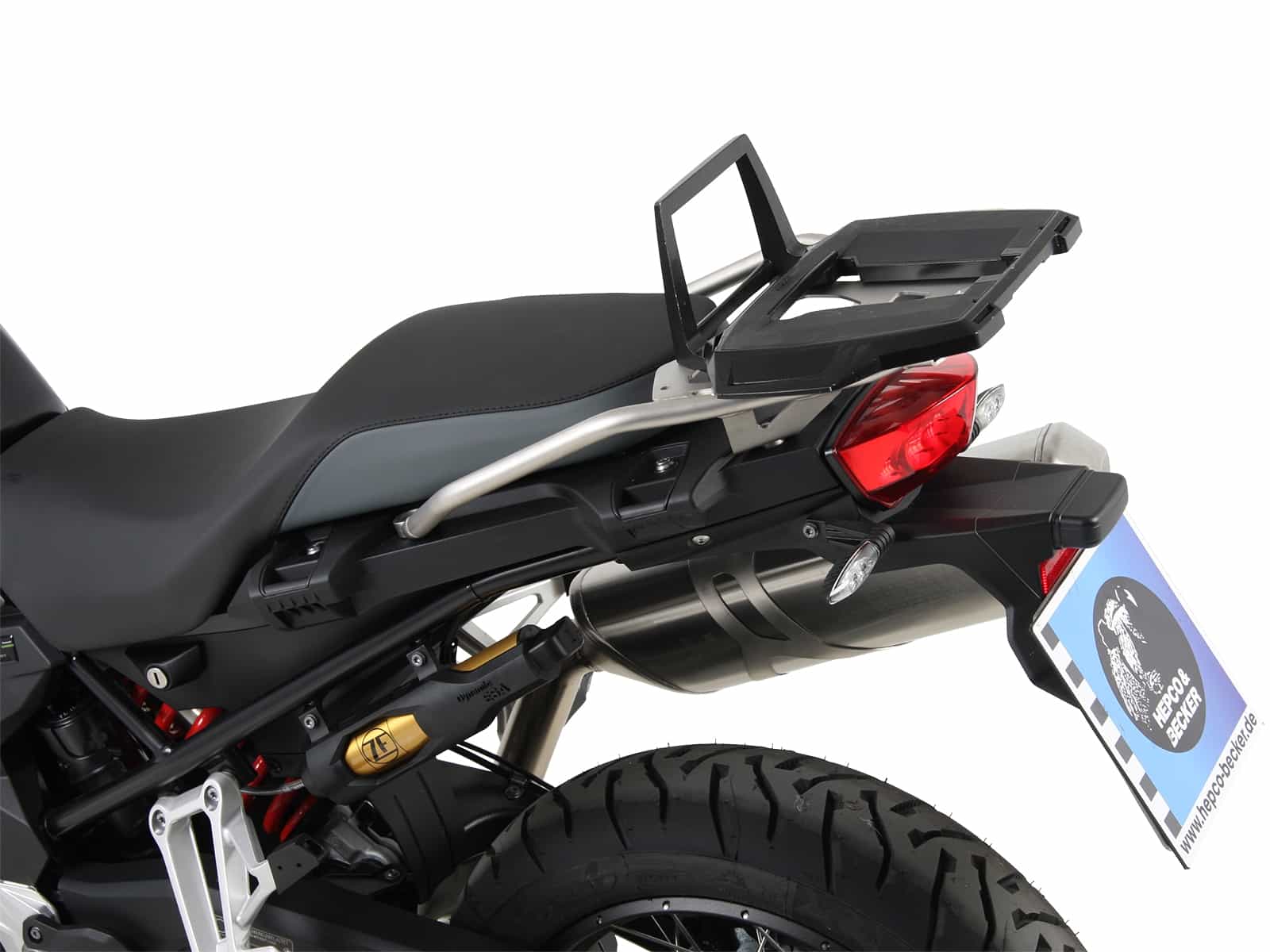 Alurack Topcaseträger schwarz für Kombination mit original Edelstahlbrücke für BMW F 800 GS (2024-)