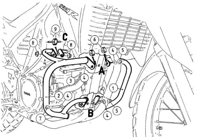 Motorschutzbügel schwarz für Yamaha XT 660 R/X (2004-2016)