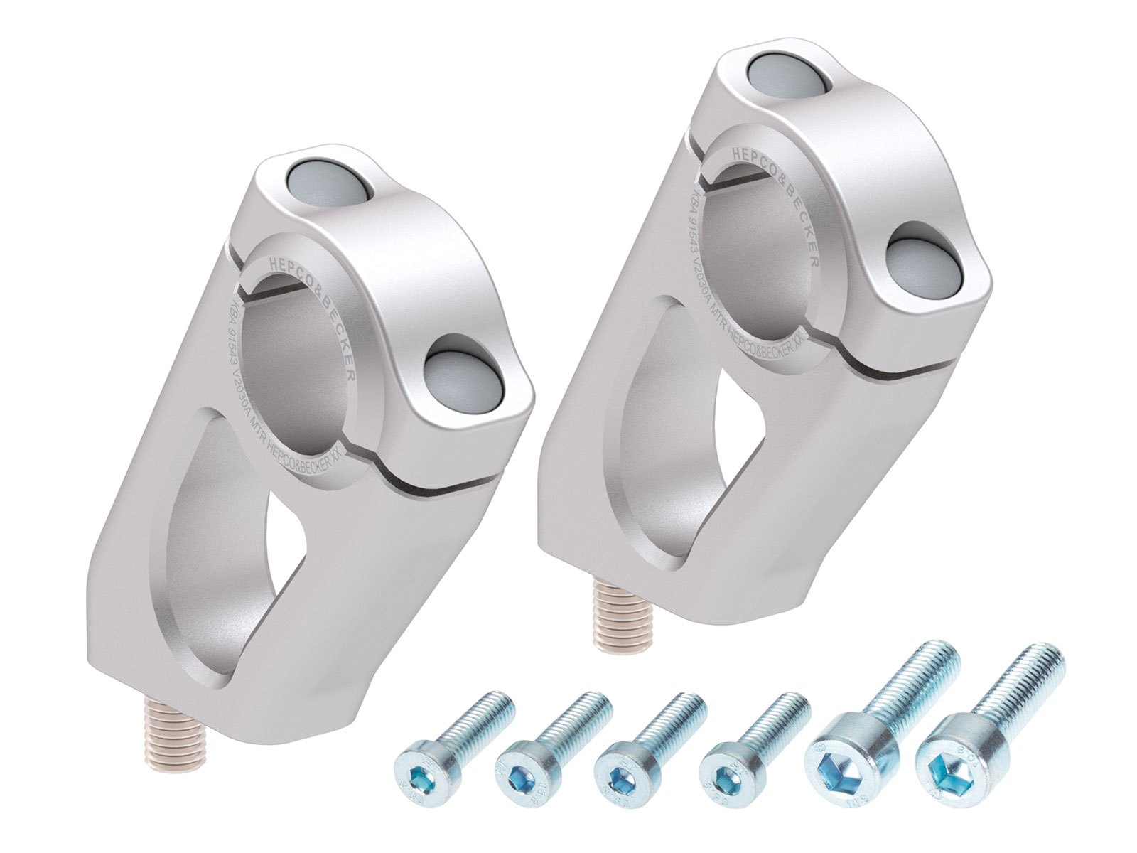 Lenkererhöhung mit Versatz 20 mm hoch, 30 mm zurück, silber für BMW R 1200 GS Adventure (2008-2012)