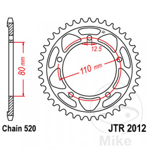 Kettenrad 42Z Teilung 520 Innendurchmesser 080 Lochkreis 110