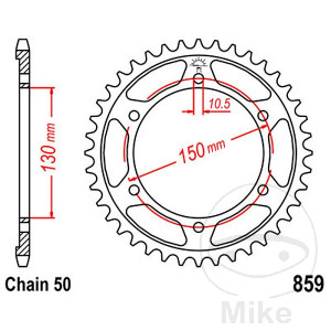 Kettenrad 38 Zähne Teilung 530 Innendurchmesser 130 Lochkreis 150