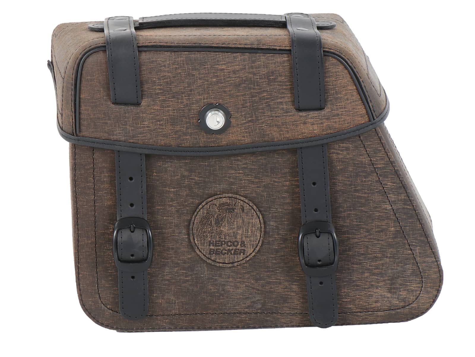 Ledereinzeltasche Rugged für Cutout braun links