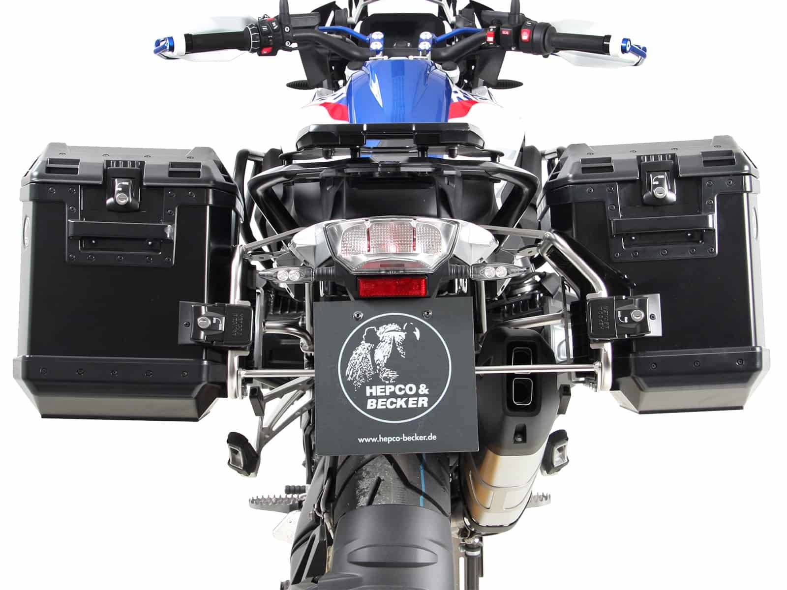Kofferträgerset Cutout Edelstahlträger inkl. Xplorer Cutout schwarz Kofferset für BMW R1250GS (2018-2023)