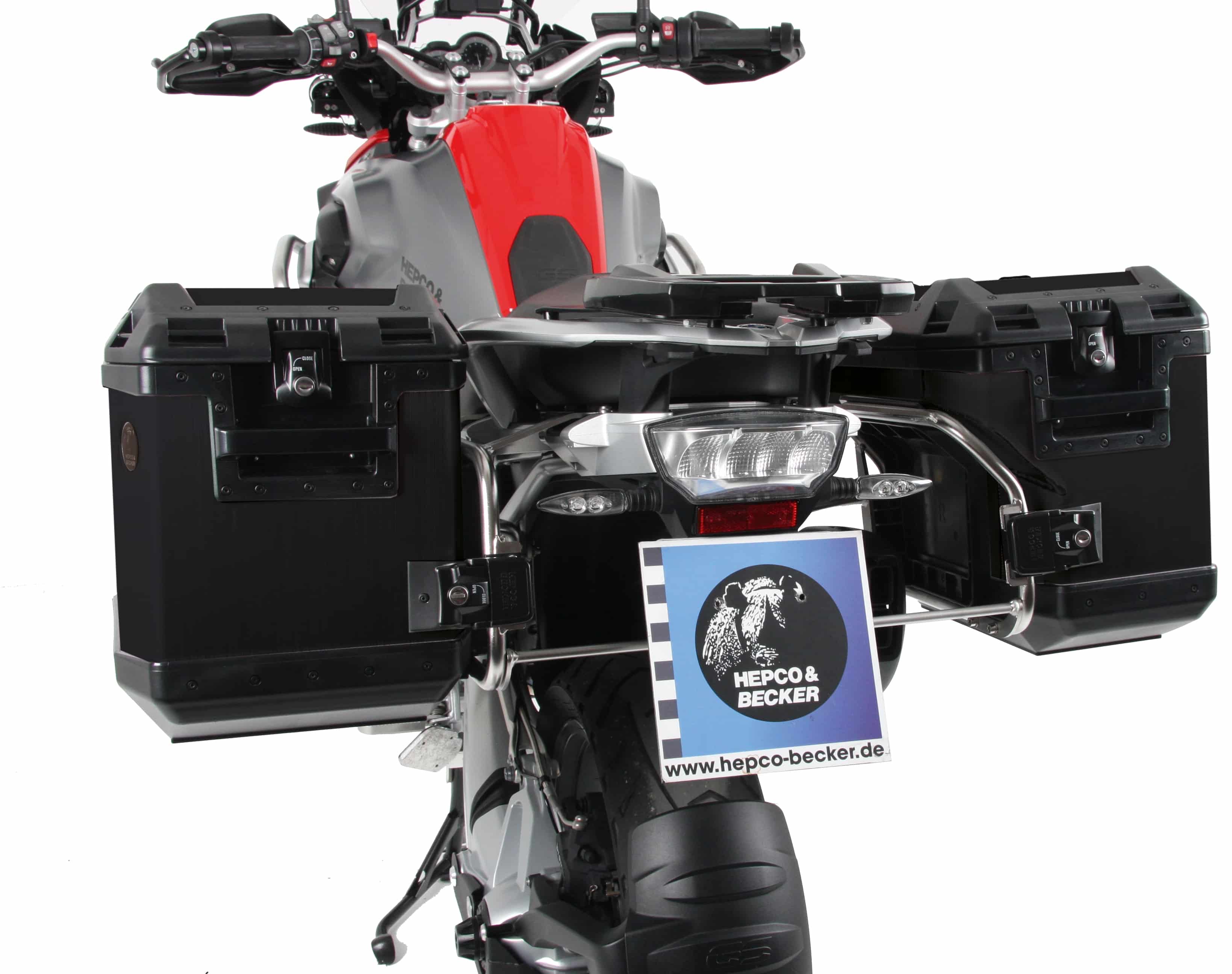 Kofferträgerset Cutout Edelstahlträger inkl. Xplorer Cutout schwarz Kofferset für BMW R 1200 GS LC (2013-2018)