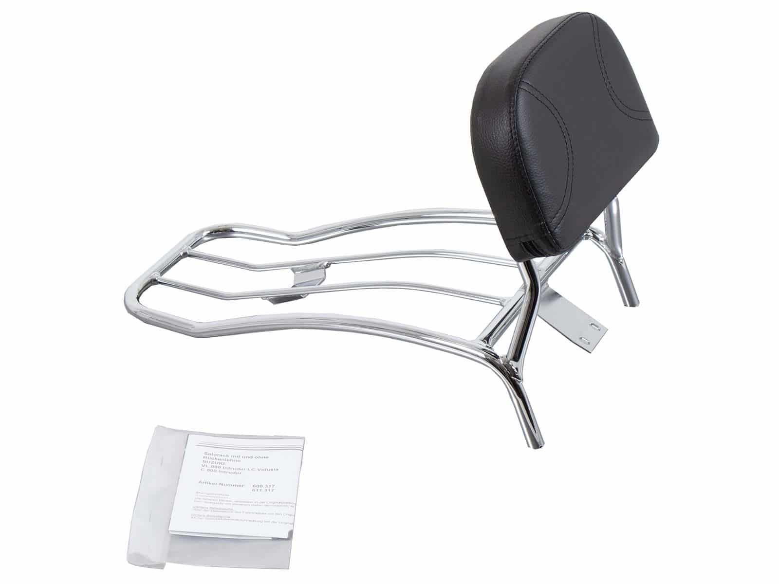 Solorack mit Rückenlehne chrom für Suzuki VL 800 Intruder LC Volusia (2001-2016) / C 800 Intruder / Black Edition (2005-2016)