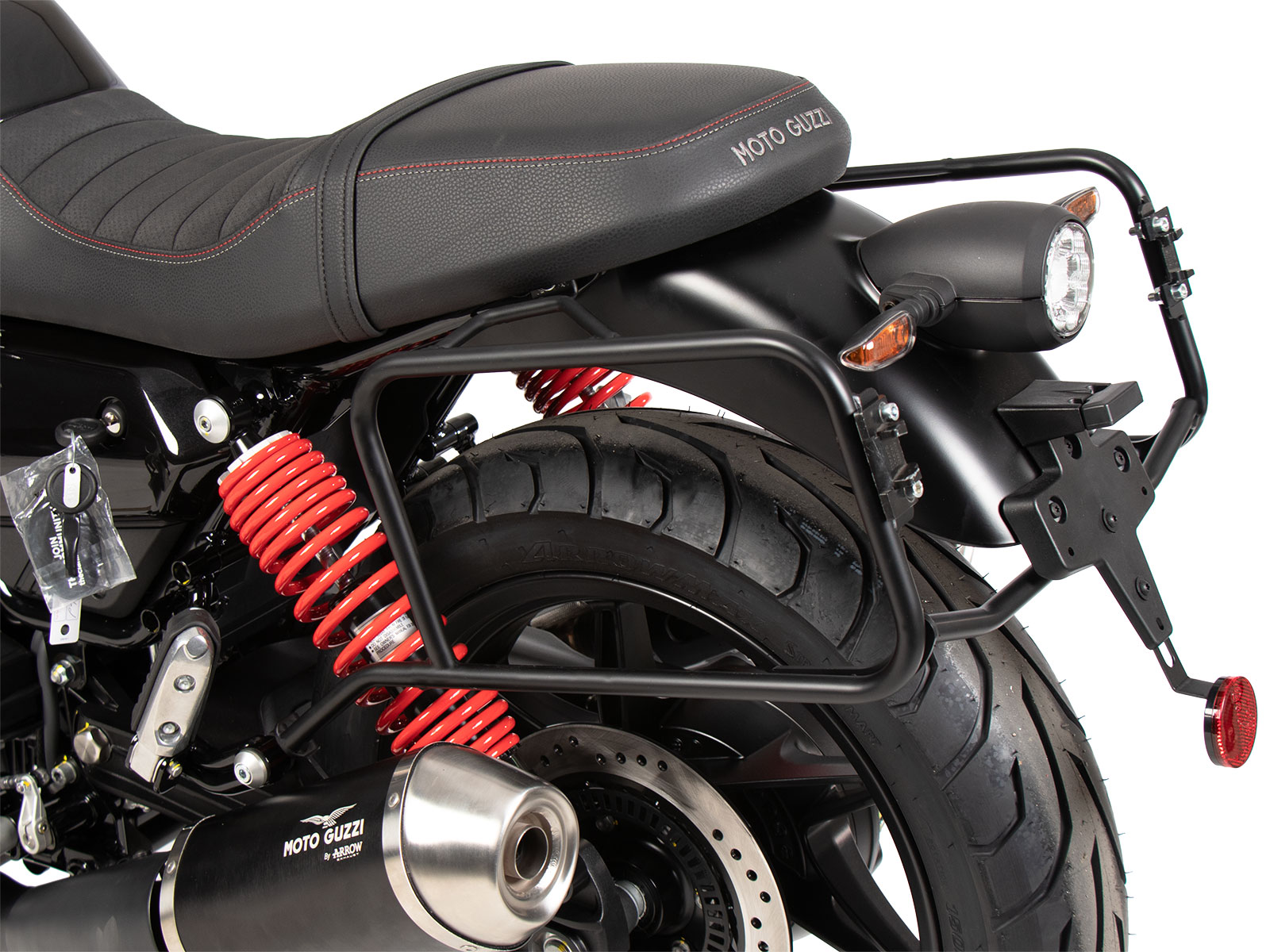 Seitenkofferträger festverschraubt schwarz für Moto Guzzi V7 Stone Special Edition (850ccm) (2022-2023)